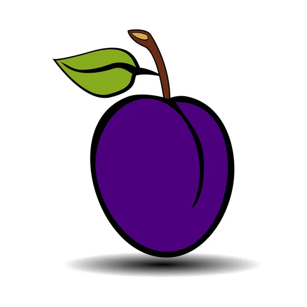 Plommon frukt mat eco — Stock vektor