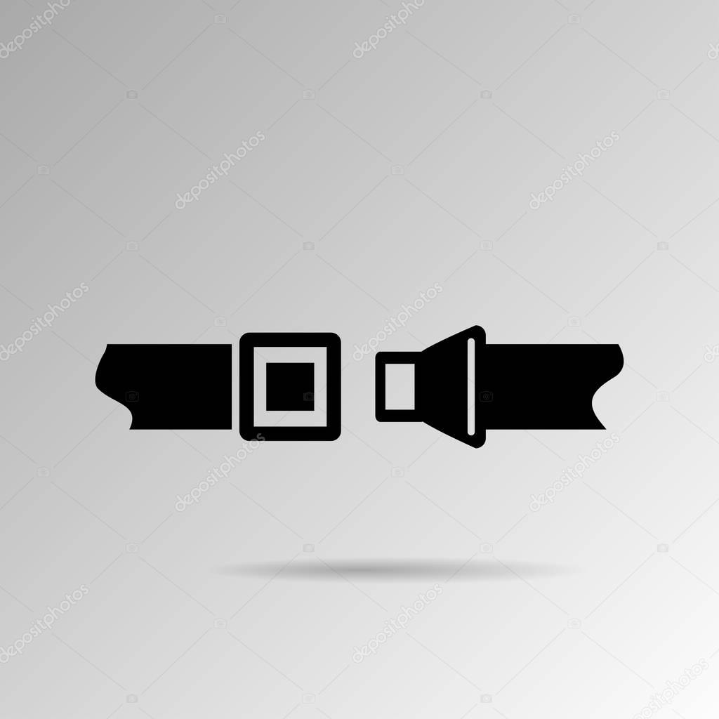 Safety belt icon isolated on background. Modern flat pictogram, business, marketing, internet concept. Trendy Simple vector symbol for web site design or button to mobile app. Logo illustration
