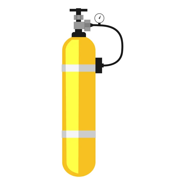 Icon oxygen cylinder, flat design, vector image — Stock Vector