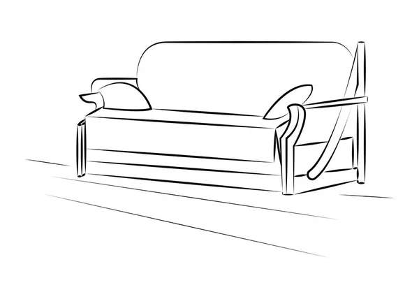Sofa Skizze Vektor Illustration — Stockvektor