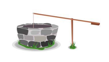 Stone And Wood Water Well/