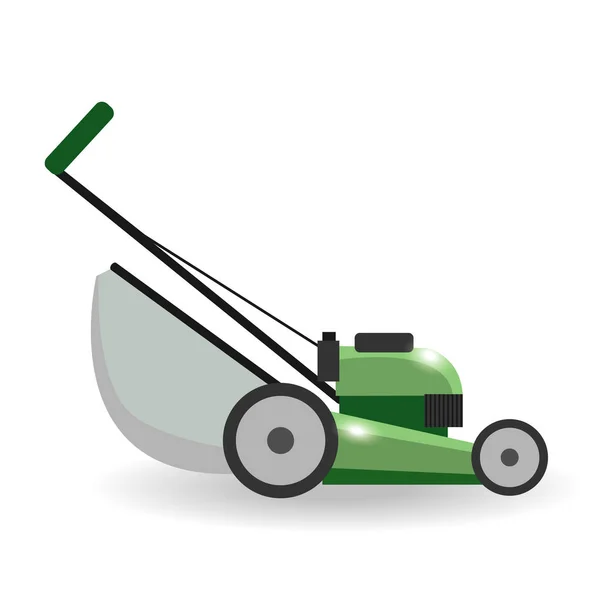 Rasenmäher Maschine Ikone Technologie Ausrüstung Werkzeug, Gartenarbeit Rasenmäher - Vektor Stock. — Stockvektor
