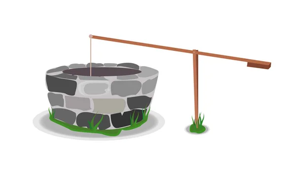 Stone And Wood Water Well/