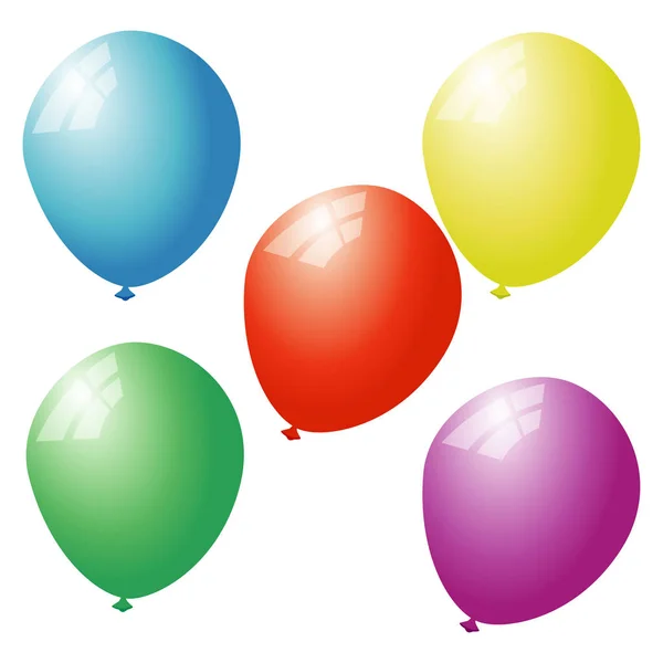 Ballonnen kleur pictogramafbeelding — Stockvector
