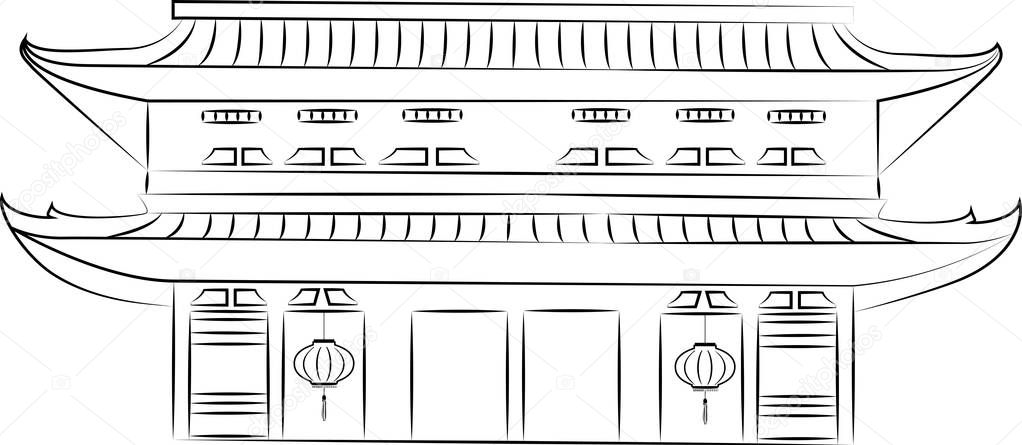 Japan traditional building icon — Stock Vector © slobodyan_78 #143496545