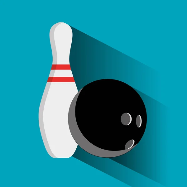 Bowlingball und Stiftvektorsatz isoliert vom Hintergrund. Symbole für eine Kegelbahn oder ein Spiel im flachen Stil. Symbole der aktiven Erholung. — Stockvektor