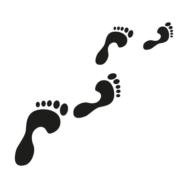 Footprint vector icon isolated on white background. Foot print icon. Black silhouette of footprint. Human footprint track. Footprint clip art. — Stock Vector