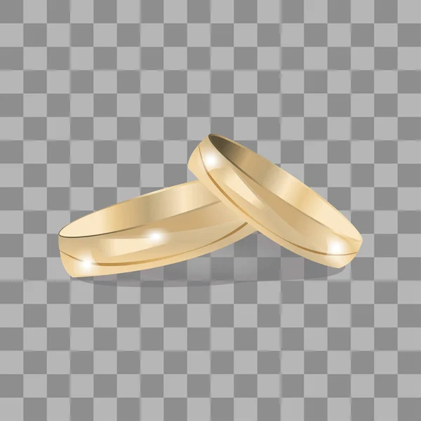 Διάνυσμα χρυσά γαμήλια δαχτυλίδια εικονογράφηση, εικονίδια, κουμπί, σημάδι, σύμβολο, το λογότυπο με αυτοκόλλητο για οικογένεια, γιορτή, εραστές, οι άνθρωποι — Διανυσματικό Αρχείο