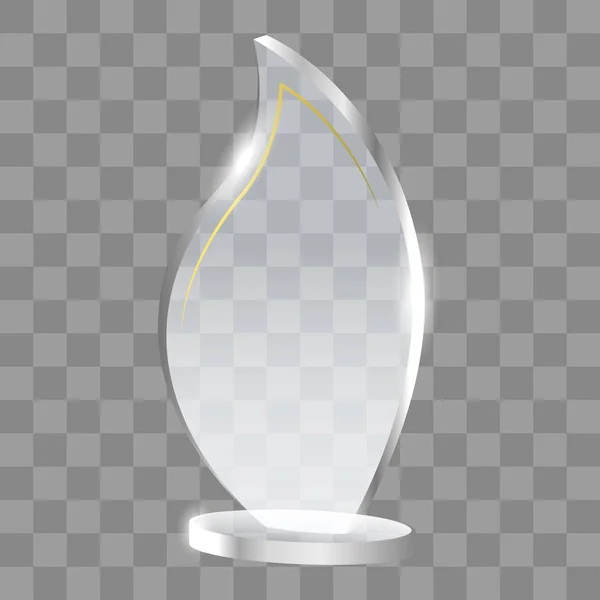 Trophées coupe en verre moderne et remise en question prix vue de côté réaliste icônes collection sur fond transparent illustration vectorielle isolée — Image vectorielle