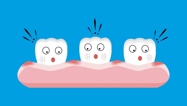 牙龈炎和血液，牙科概念 — 图库矢量图片