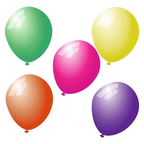 Ballons icône objet couleur — Image vectorielle