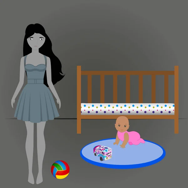 Anne çocuğun doğumdan sonra doğum sonrası depresyon acı