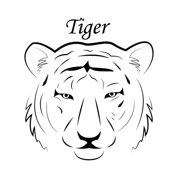 Modèle de mascotte d'emblème de logo de visage de tigre symbole pour le design d'entreprise ou de chemise. Élément de design vintage vectoriel. — Image vectorielle