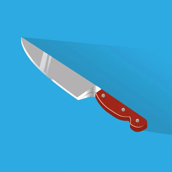 Ícone de faca de cozinha isolado no fundo azul. ilustração vetorial em estilo plano —  Vetores de Stock