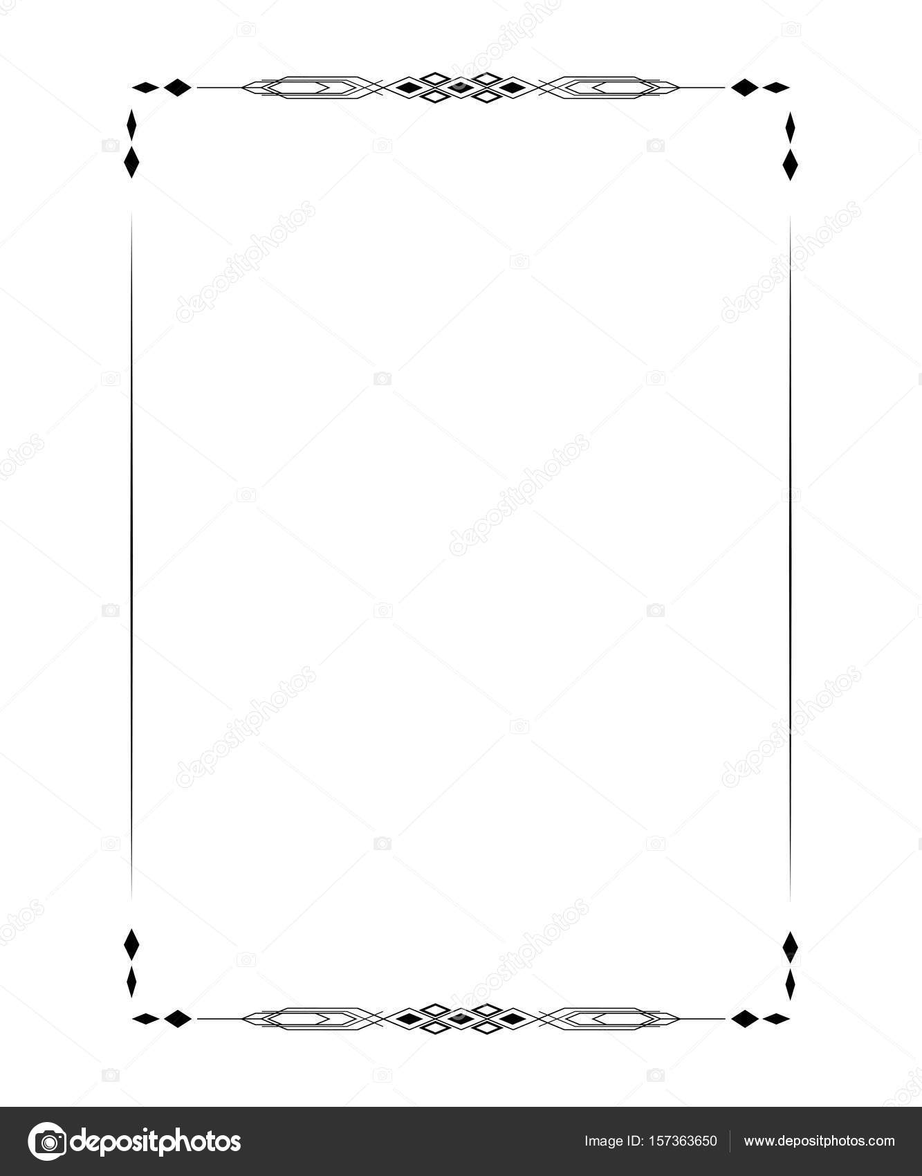 Vintage A4 size frame Border divider for your design menu website