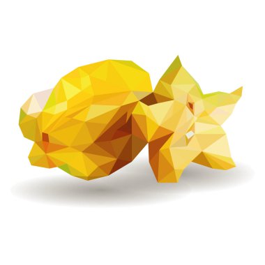 Star meyve (Carambola). O beyaz arka plan izole karikatür vektör simge. Serisi gıda, içki ve yemek pişirmek için malzemeler.