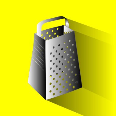 Mutfak rende simgesi beyaz arka plan üzerinde izole düz stilde yemek