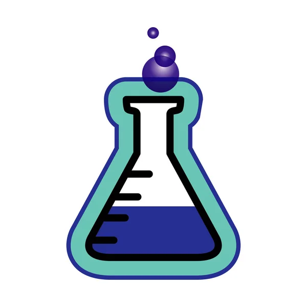 Blaues Laborglas auf weißem Hintergrund — Stockvektor