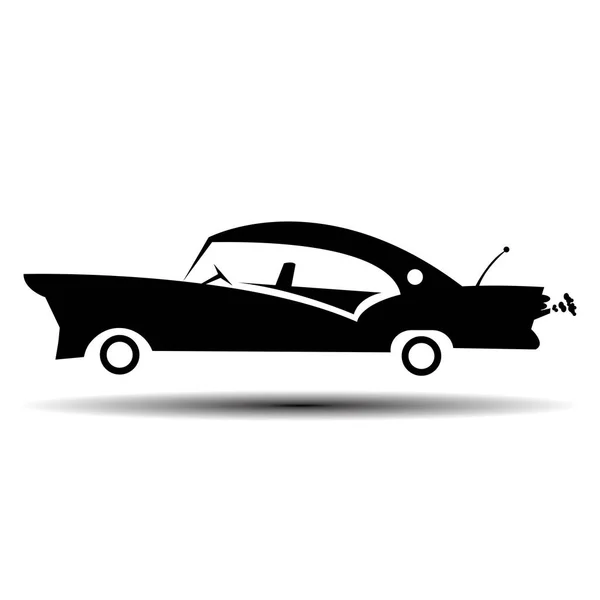 Illustration vectorielle de voiture musculaire rétro. Affiche vintage de voiture reto. Vieux mobile isolé sur blanc . — Image vectorielle