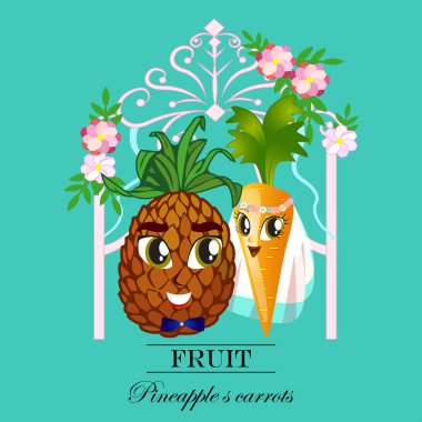 Vektör meyve ve meyve afiş. Meyve suyu, çay, dondurma, reçel, doğal kozmetik, tatlılar ve hamur işleri için tasarım meyve, tatlı menüsü, sağlık ürünleri ile dolu. Metin için yer