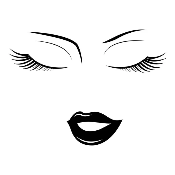 Лицо женщины с закрытыми глазами — стоковый вектор