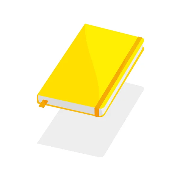 Желтая тетрадь на белом фоне — стоковый вектор