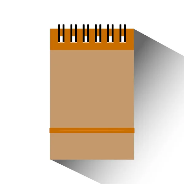 Manila carpeta con documento. Ilustración vectorial de diseño plano con sombra larga — Vector de stock