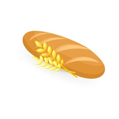 taze ekmek. vektör çizim.