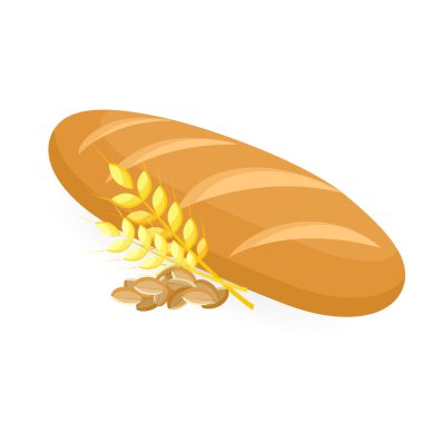 taze ekmek. vektör çizim.