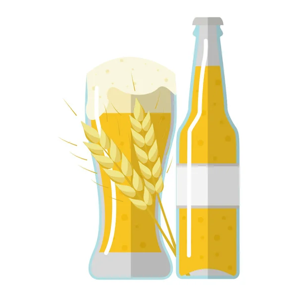 Ilustración vectorial de la etiqueta de cerveza de cebada — Vector de stock