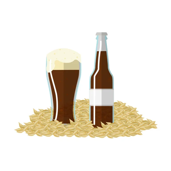 Ilustración vectorial de la etiqueta de cerveza de cebada — Vector de stock