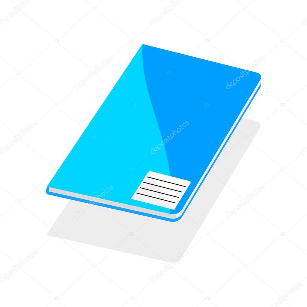 The blue color notebook vector