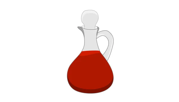 Een fles met rode saus op een witte achtergrond — Stockvector