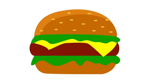 Hamburguesa jugosa y fresca con queso — Vector de stock