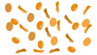 patates cipsi beyaz bir arka plan üzerine düşmek