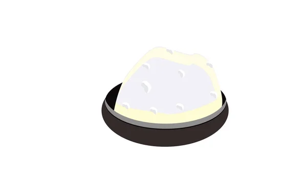 Menta salada pequeña con sal sobre fondo blanco — Vector de stock