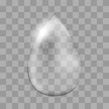 Gerçekçi tek su damla izole üzerinde beyaz vektör 