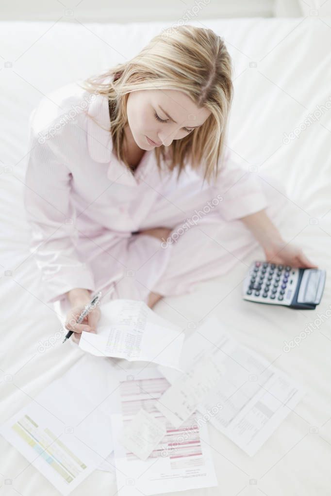 Businesswoman working with documents