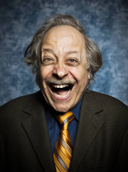 Cheerful senior man laughing — Stock Photo, Image