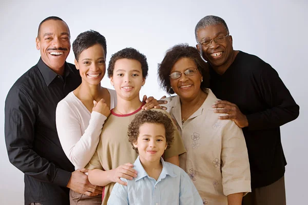 Sonriente familia multi-generacional Fotos de stock