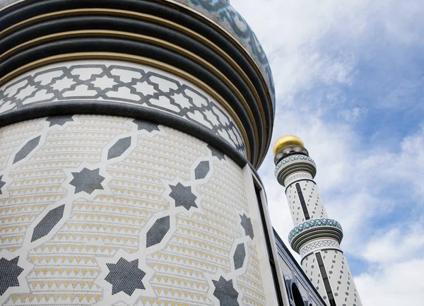 Dois Minaretes Jameasr Hassanal Bolkiah Mesquita Bandar Seri Bagawan Brunei — Fotografia de Stock
