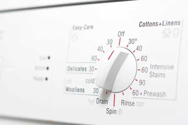 Wasmachine wijzerplaat en voorinstellingen — Stockfoto