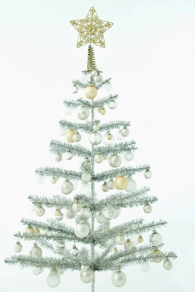 Argent arbre de Noël — Photo