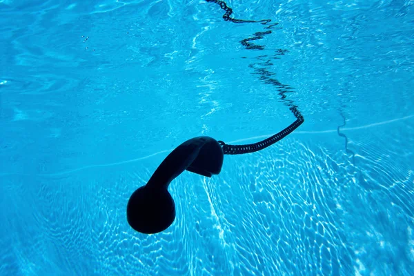 Undervattensvy Telefon Mottagare Pool — Stockfoto