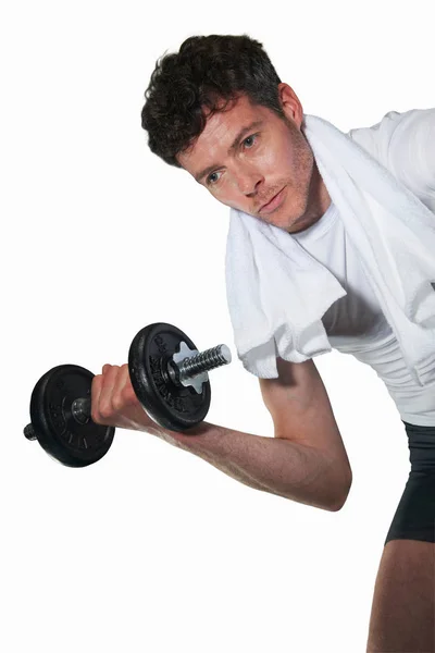Low Angle View Man Lifting Weights — Stock Photo, Image