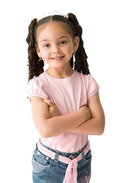 Retrato Uma Menina Estúdio — Fotografia de Stock