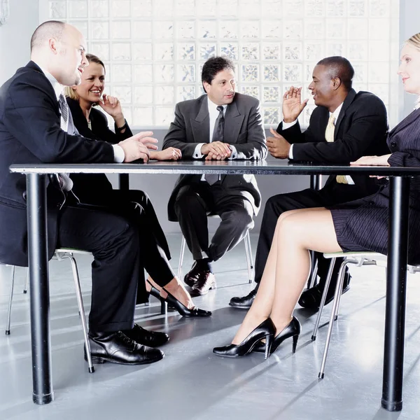 Empresários Uma Reunião Fundo Conceito Negócios — Fotografia de Stock