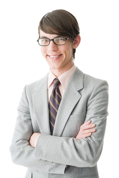 Retrato Joven Con Traje — Foto de Stock