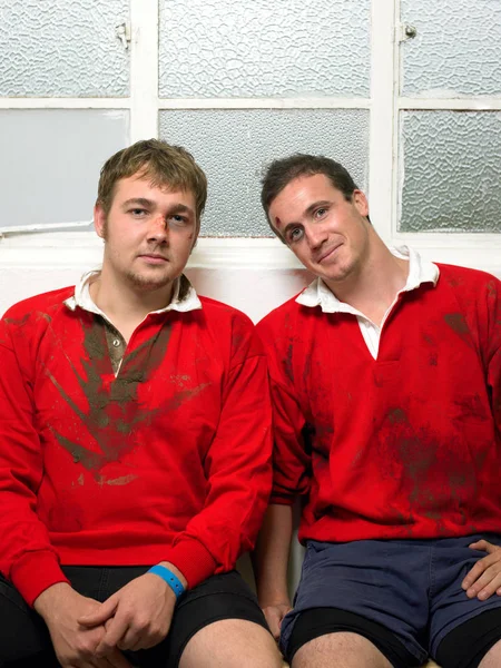 Portret Dwóch Zawodników Rugby — Zdjęcie stockowe