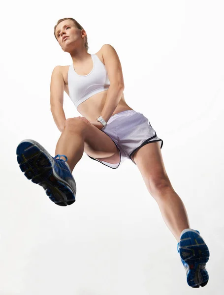 Low Angle View Woman Stretching — Stock Photo, Image